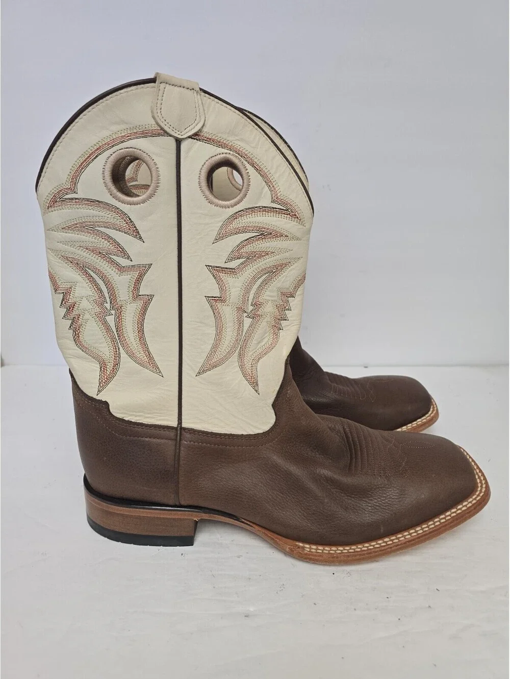 Cody James Men's BB63 Leather Broad Square Soft Toe Western Boot Brown 10.5D